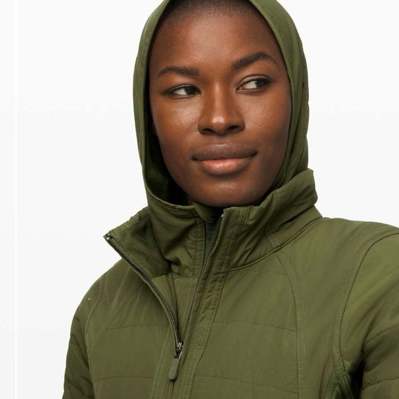 Olive Green Women's Hooded Jacket - Picture 6 of 15